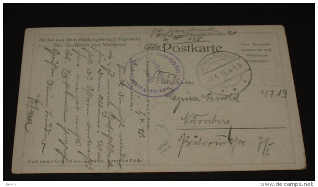 Ansichtskarte Feldpost WW 1914-18 Verdenal Meurthe Et Moselle  #AK4719 - Autres & Non Classés
