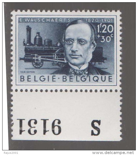 Egide Walschaerts Invented Walschaerts Valve Gear, Locomotive Train Railway MNH Belgium - Trains