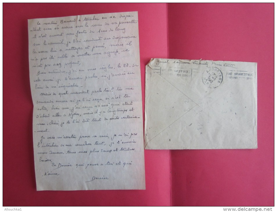 1949 Lettre D´Amour "enflammée "de Hyéres>1er Maître Pilote Gouel Base Aérienne Navale(B.A.N ) KOUIBGA (Maroc)Flamme RBV - Lettres & Documents