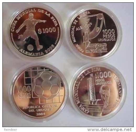 * URUGUAY: Conmmemorativas FIFA Mundial 2006 - Plata PROOF - Uruguay