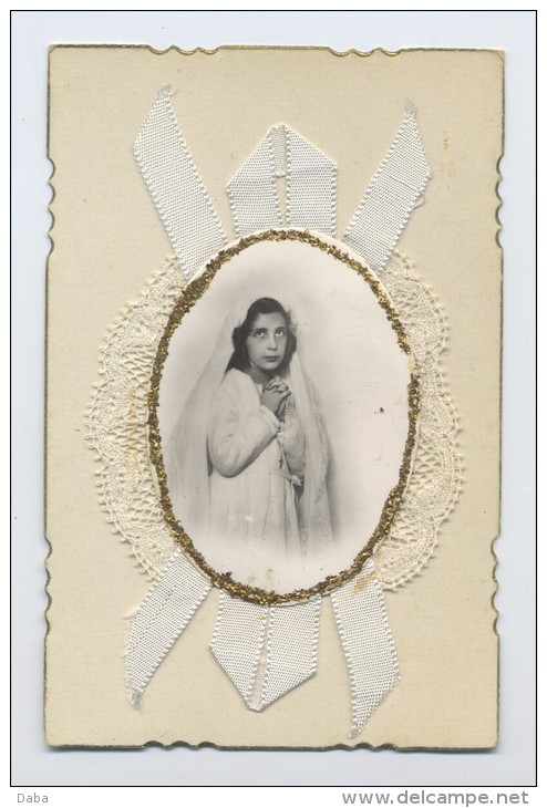 Belle Carte De Communion. Relief. - Comunioni