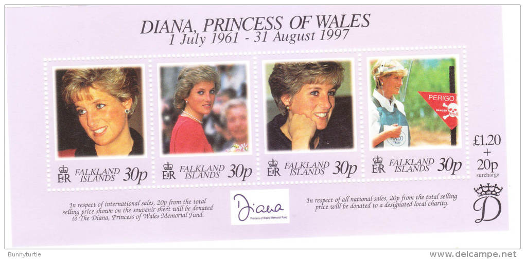 Falkland Islands 1998 Diana Princess Of Wales S/S MNH - Falkland
