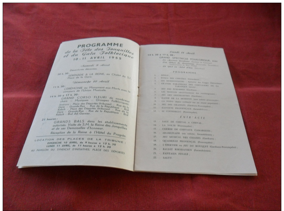 Programme Fete Des Jonquilles à GERARDMER - 10 &amp; 11 Avril 1955. - Programs