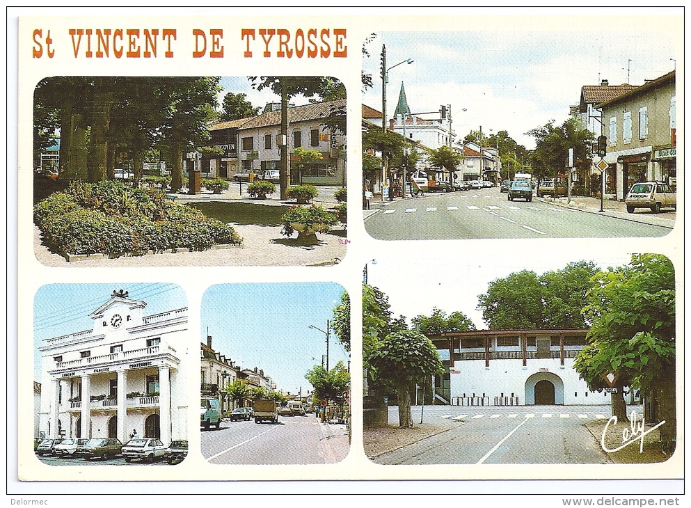 CPSM Multivues St Vincent De Tyrosse 40 Landes Centre Ville Mairie Rue Principale Arènes édit Cely N°6463 Non écrite - Saint Vincent De Tyrosse