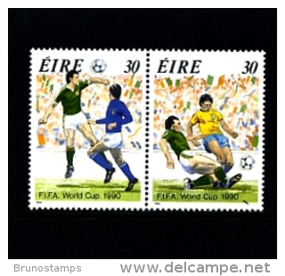 IRELAND/EIRE - 1990  WORLD CUP FOOTBALL CHAMPIONSHIP  PAIR  MINT NH - Unused Stamps