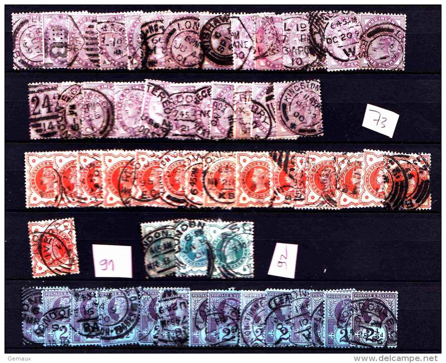 Grande Bretagne  8 Pages De Timbres Oblitérés (avec N° Yvert Jusqu'en 2001) A VOIR - Collections