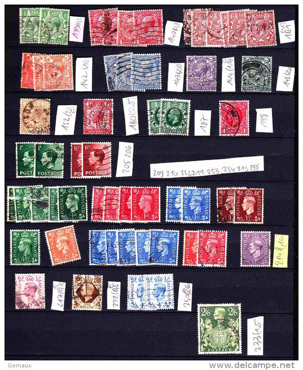 Grande Bretagne  8 Pages De Timbres Oblitérés (avec N° Yvert Jusqu'en 2001) A VOIR - Collections