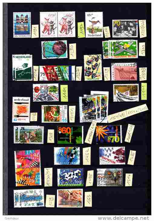 Pays Bas 7 Pages De Timbres/blocs Oblitérés (avec N° Yvert Jusqu'en 2001) A VOIR Belles Valeurs - Collections