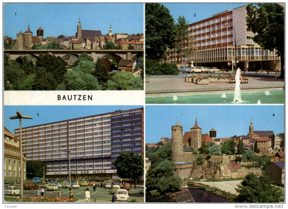 AK Bautzen, Friedensbrücke, HO-Café Lubin, Platz Der Roten Armee, Ung, 1976 - Bautzen