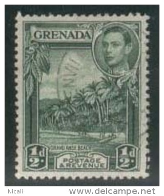 GRENADA 1938 1/2d Green KG VI SG 153 U ER67 - Unused Stamps