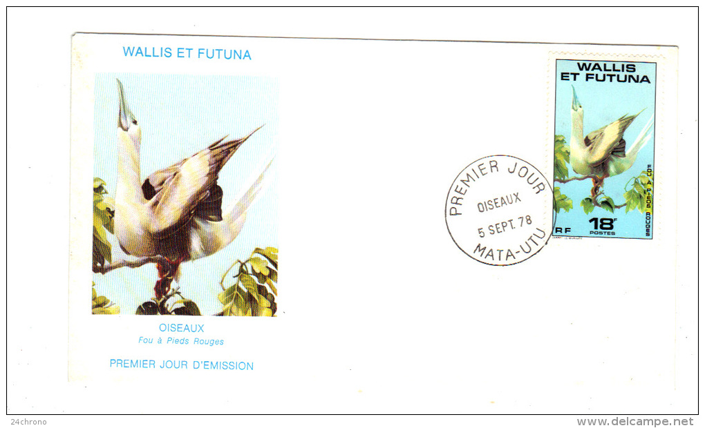 Premier Jour D´ Emission, FDC: Wallis Et Futuna, Mata Utu, Oiseau Fou à Pieds Rouges, 05 Septembre 1978 (13-3057) - FDC