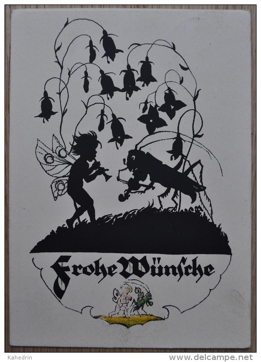 Georg Plischke - Dortmund 1931, Frohe Wünsche, Paul Friebel, Vergiss Nicht Strasse Und Hausnummer Anzugeben, Used - Silhouette - Scissor-type