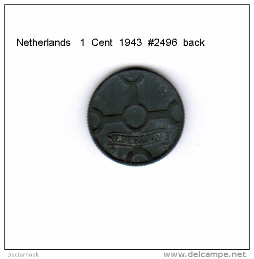 NETHERLANDS    1  CENT  1943  (KM # 170) - 1 Cent