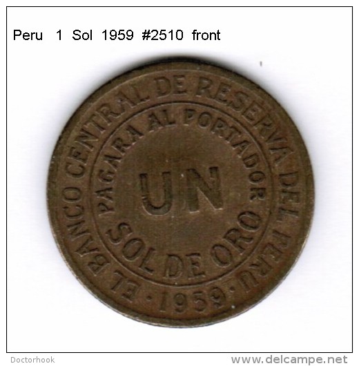 PERU    1  SOL  1959  (KM # 222) - Peru