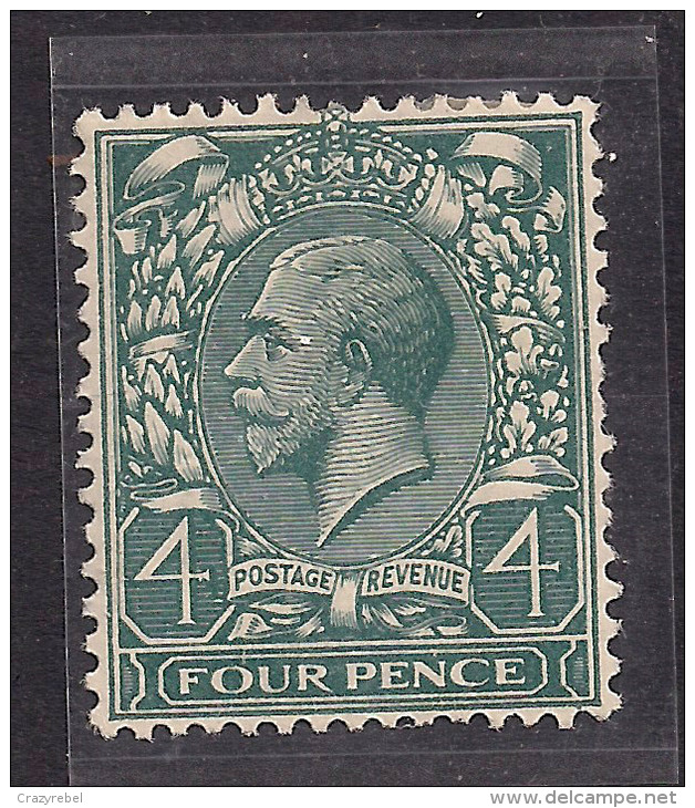 GB 1912 - 24 KGV 4d Grey Green MM Wmk 100.. ( M114 ) - Unused Stamps