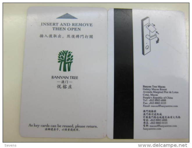 Macau Hotel Keycard, BanYan Tree Hotel - Ohne Zuordnung