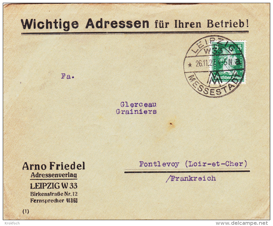 Leipzig 1927 - Messestadt MM - Brief Cover Lettre - Briefe U. Dokumente