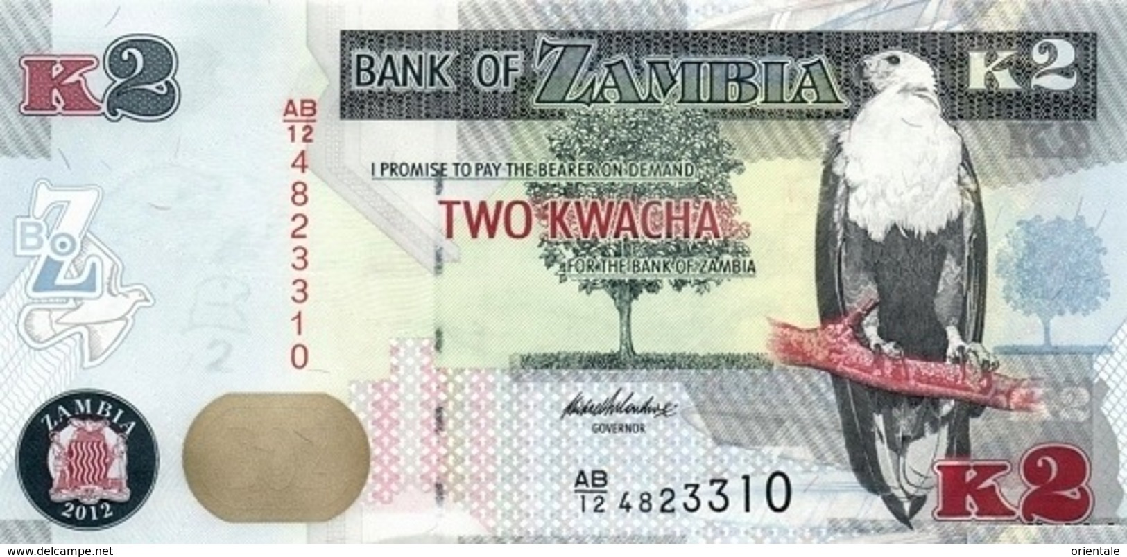 ZAMBIA P. 49a 2 K 2012 UNC (2 Billets) - Zambia