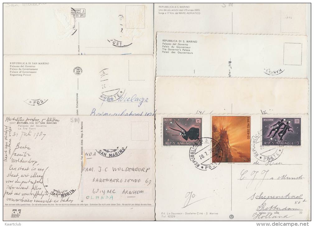 7 POSTCARDS : Republica Di SAN MARINO  (3 Scans) - 5 - 99 Postkaarten