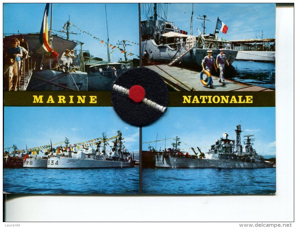 (161) Carte Avec Pompon En Feutrine - Bachis De La Marine Nationale -  French Navy Special Postcard - - Sonstige & Ohne Zuordnung