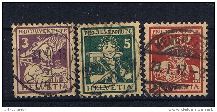 Switserland/Schweiz:  1916 Mi 130-132 Used - Gebraucht