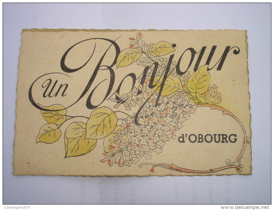 CPA FANTAISIE RARE !! OBOURG ( MONS SOIGNIES ) - UN BONJOUR ( BRANCHE DE LILAS ) - Mons