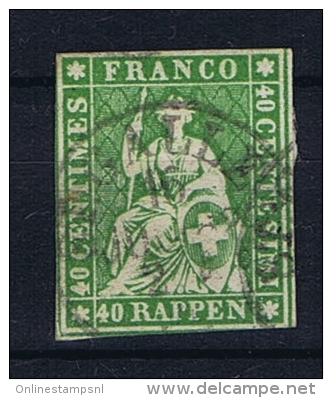 Switserland/Schweiz:  1854 Yv 30 Vert - Usati