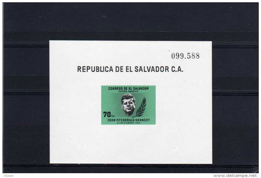 Salvador: 1964 Les 2 Bloc Feuillet  N°20-21 MNH** Anniversaire De La Mort Du Président John F . Kennedy - Kennedy (John F.)