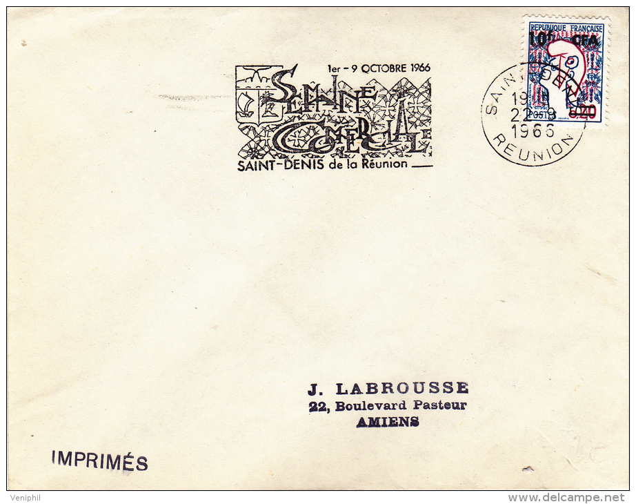 REUNION- LETTRE AFFRANCHIE N° 385 TYPE 2- ANNEE 1966 - Briefe U. Dokumente