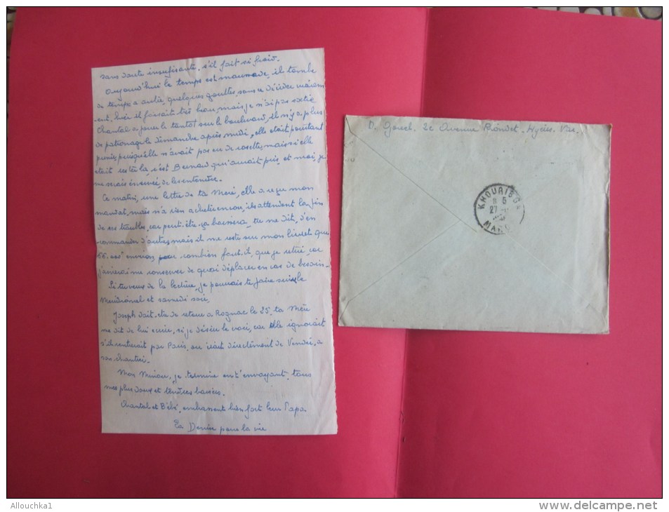 1948 Lettre D´Amour "enflammée "Hyéres>1er Maître Pilote Gouel Base Aérienne Navale (B.A.N KOUIBGA Maroc OMEC RBV - Storia Postale