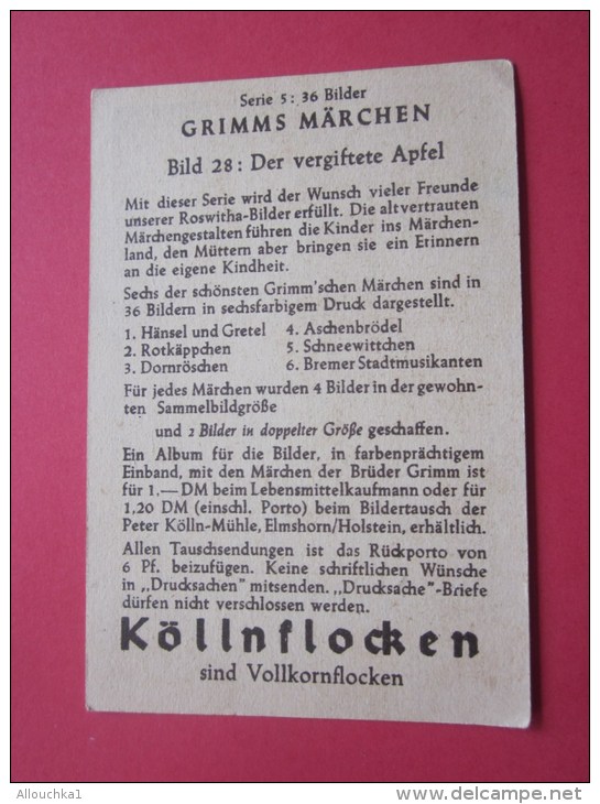 KOLLNFLOCKEN SIND VOLLKORNFLOCKEN GRIMMS MARCHEN  Bild 28 Série Allemande &gt; Contes De Grimm Allemagne Chromo Image - Sonstige & Ohne Zuordnung