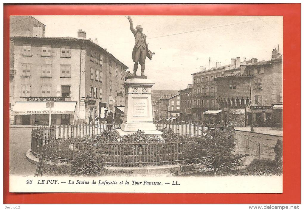 Le Puy   Statue De Lafayette Et La Tour Panessac - Kriegerdenkmal