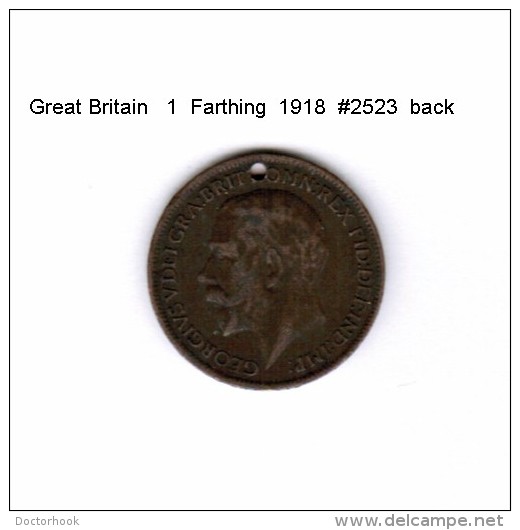GREAT BRITAIN    1  FARTHING  1918  (KM # 808.1) - B. 1 Farthing