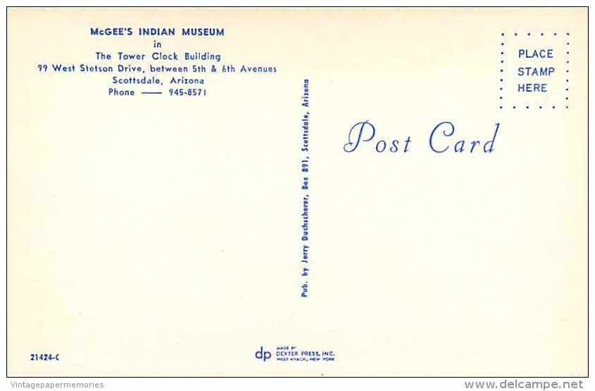 210847-Arizona, Scottsdale, McGee's Indian Museum, Clock Tower Building, 60s Cars - Scottsdale