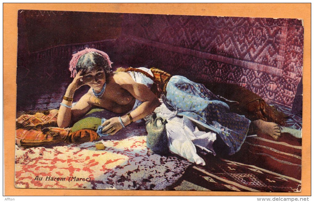 Au Harem Semi Nude Morocco 1930 Postcard Mailed From Gibraltar - Non Classificati