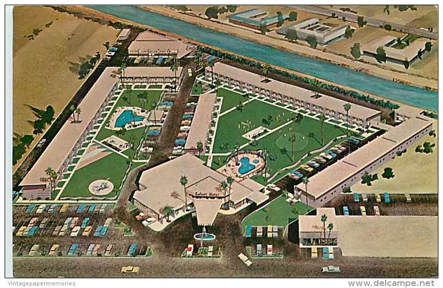 210853-Arizona, Scottsdale, Safari Hotel, Aerial View, Petley - Scottsdale