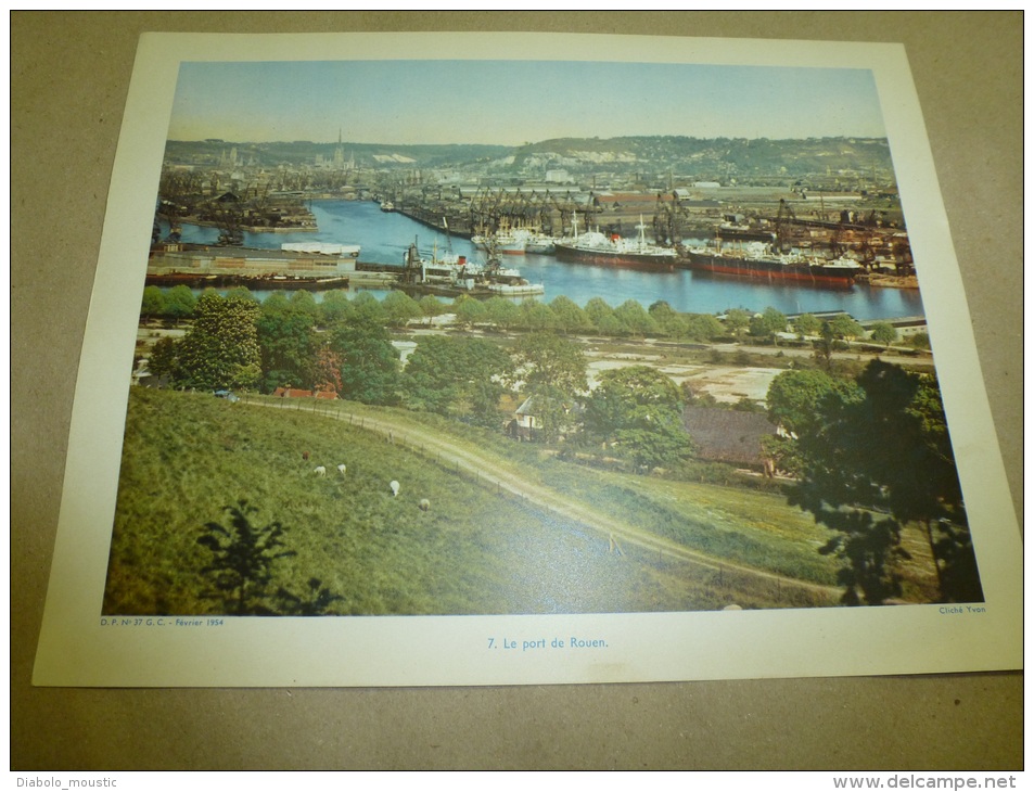 Cliché Yvon De 1954  (27cm X 21cm)   Gros Cargos Et Navires Dans Le Port De ROUEN....envoi Gratuit - Bateaux