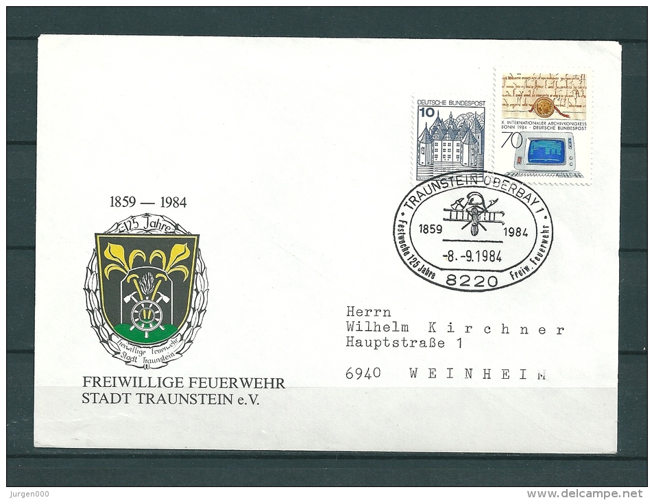 DUITSLAND, 08/09/1984  125 Jahre Freiwillige Feuerwehr - TRAUNSTEIN   (GA10721) - Pompieri