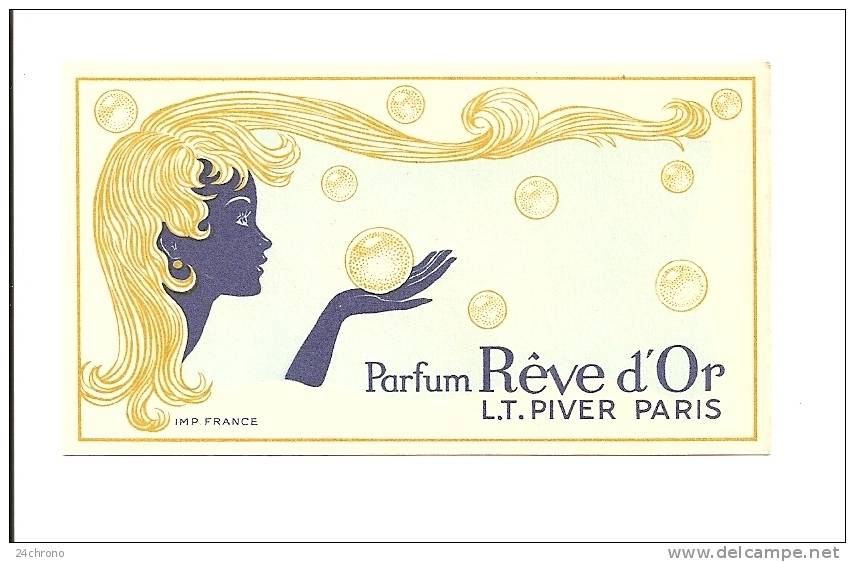 Carte Parfumee: Parfum Reve D´ Or, L.T. Piver Paris (13-3070) - Anciennes (jusque 1960)