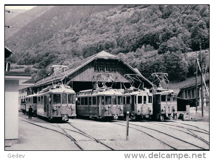 Chemin De Fer Sernftalbahn, Train à Engi-Vorderdorf, Photo 1967 BVA Se TB 87.4 - Engi