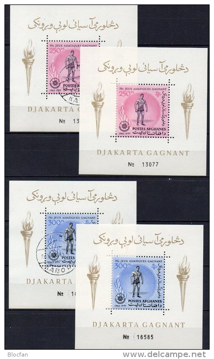 Asien Sportspiele 1963 Afghanistan Block 43+44 **/o 10&euro; Sieg Ringen Blocchi Ss Sport Bloc Olympic Sheet Bf Afghanes - Afghanistan