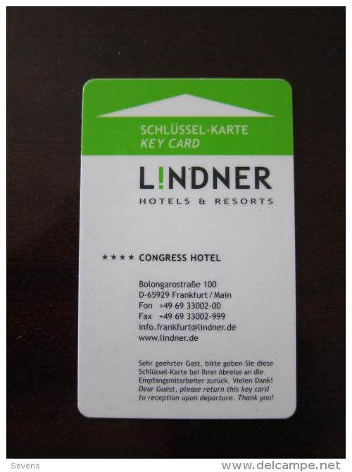 Germany Hotel Key Card,Lindner Hotels & Resorts Frankfurt - Zonder Classificatie