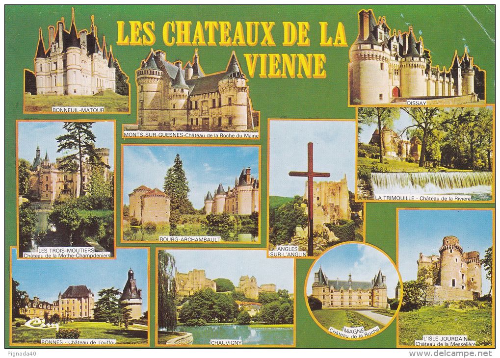 Cp , RÉGIONS , POITOU-CHARENTES , Les Châteaux De La Vienne , Multi-Vues - Poitou-Charentes