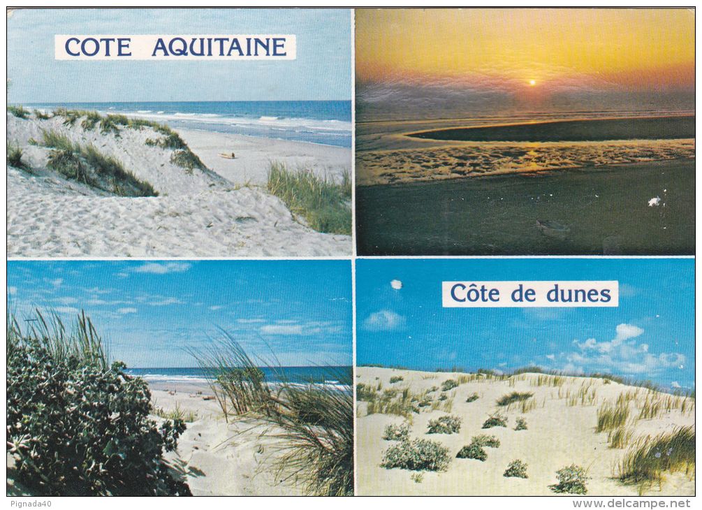 Cp , RÉGIONS , AQUITAINE , Côtes De Dunes , Multi-Vues - Aquitaine