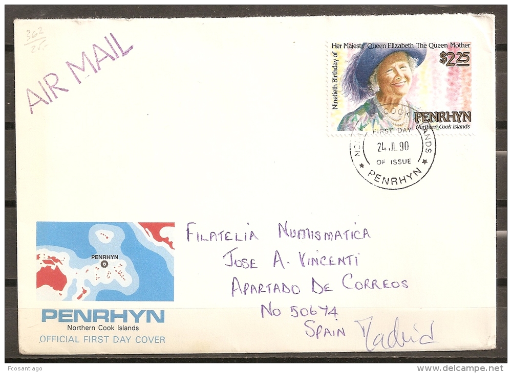 FAMILIAS REALES - PENRHYN 1990 - Yvert #362 - SPD - Familles Royales