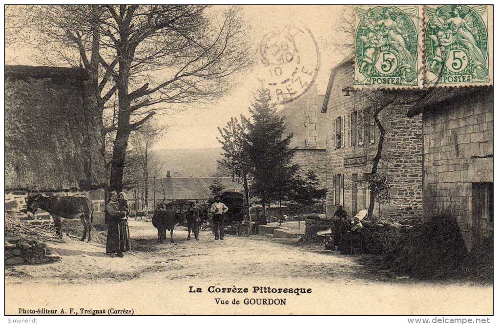 19 - La Correze Pittoresque - GOURDON - Attelage De Boeuf - Carte Rare - Autres & Non Classés