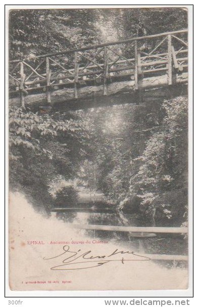 France CP Epinal (Vosges 88): Anciennes Douves Du Château. Obliteration Sage 10c 1901 Nancy Meurthe - Epinal