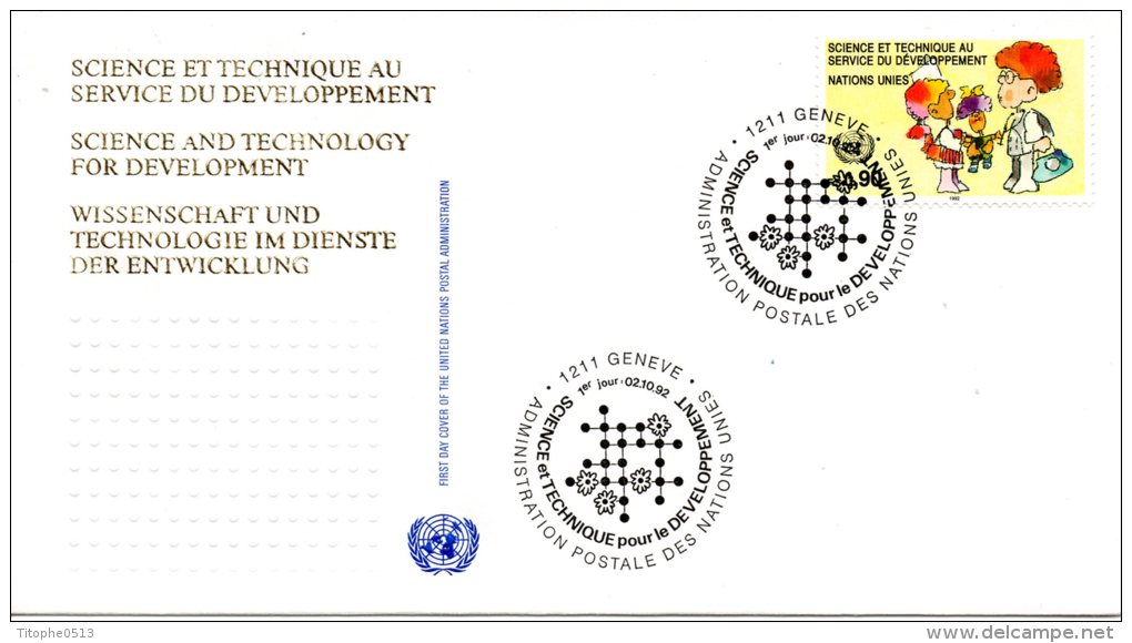 ONU GENEVE. N°233 Sur Enveloppe 1er Jour (FDC) De 1992. Développement/Poupée. - Poupées