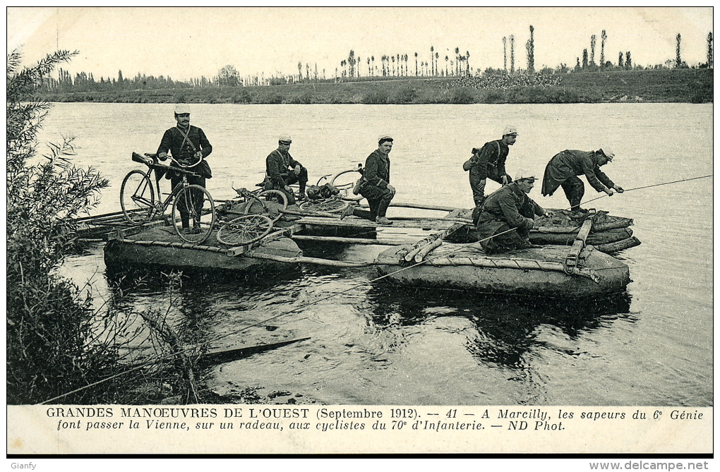 GRANDES MANOEUVRES DE L'OUEST MARCILLY SAPEURS 6 GENIE ET CYCLISTES 1912 - Manovre