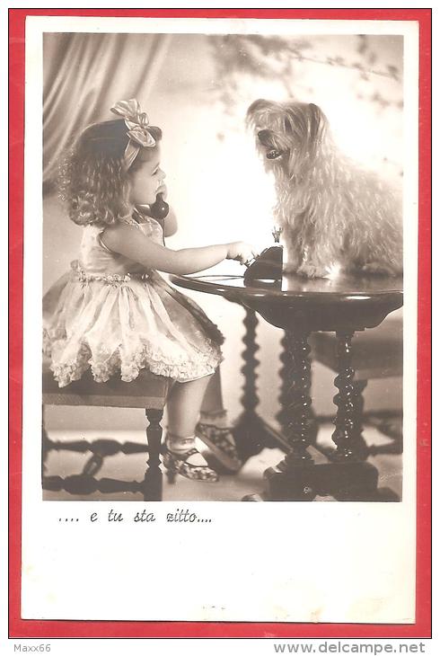 CARTOLINA NV ITALIA - BAMBINI - Bimba Al Telefono Con Cane - 9 X 14 Cm. - Tarjetas Humorísticas